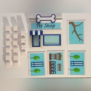 Pet Shop Playset with Blue and White Details